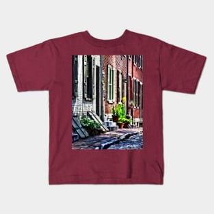 Philadelphia PA - Street With Flower Pots Kids T-Shirt